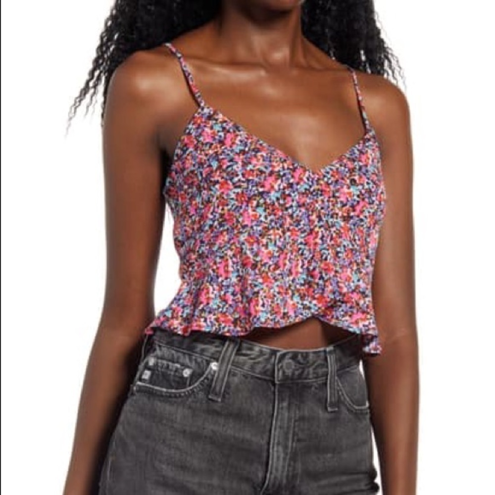 AFRM Sims Floral Print Peplum Camisole Top Size XS